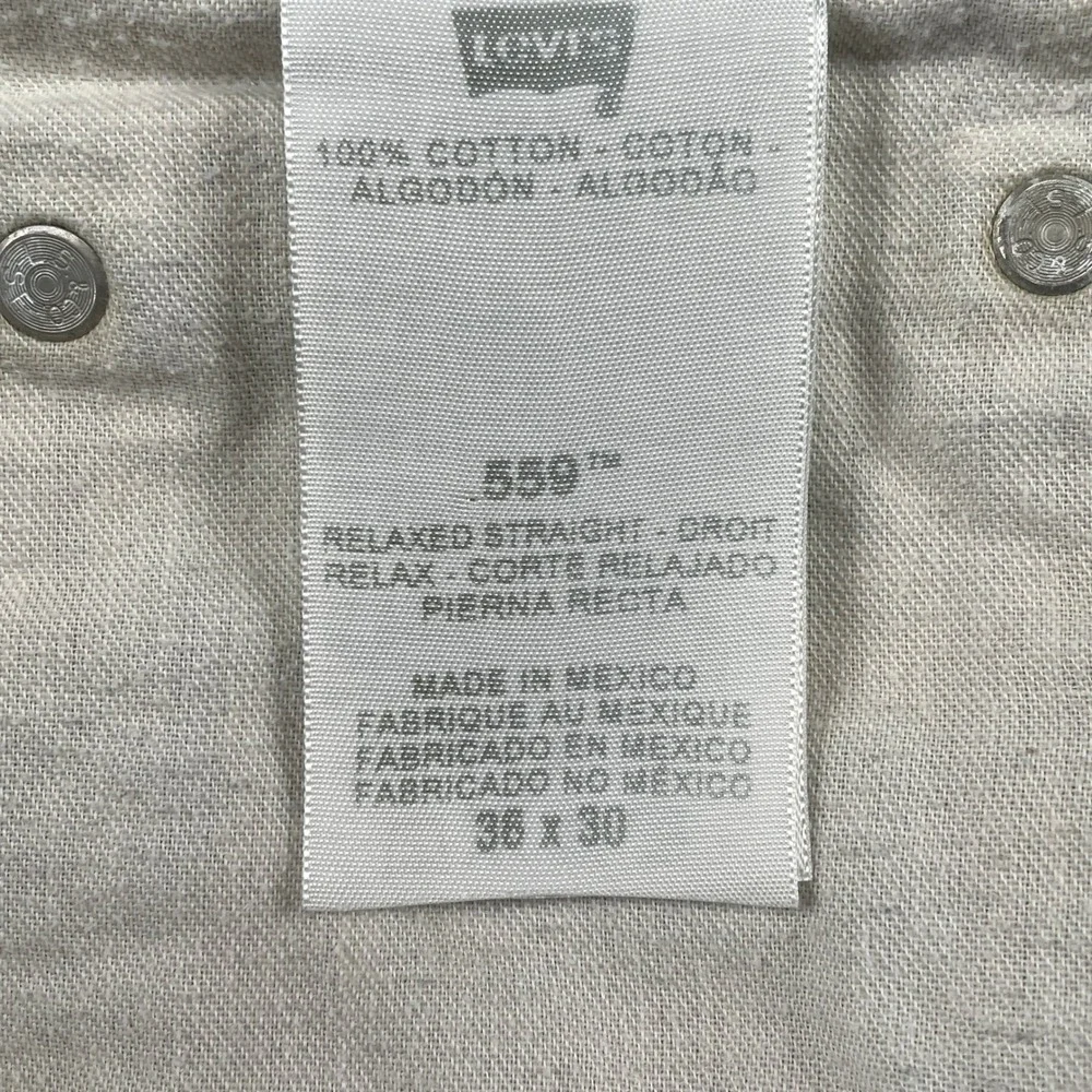 Levi's 559 Jeans Mens 36x30 Blue Relaxed Straight Leg 100% Cotton Medium Wash